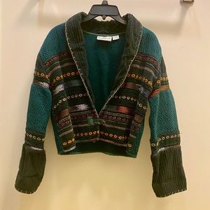 Vintage Flashback Cropped Knit Jacket